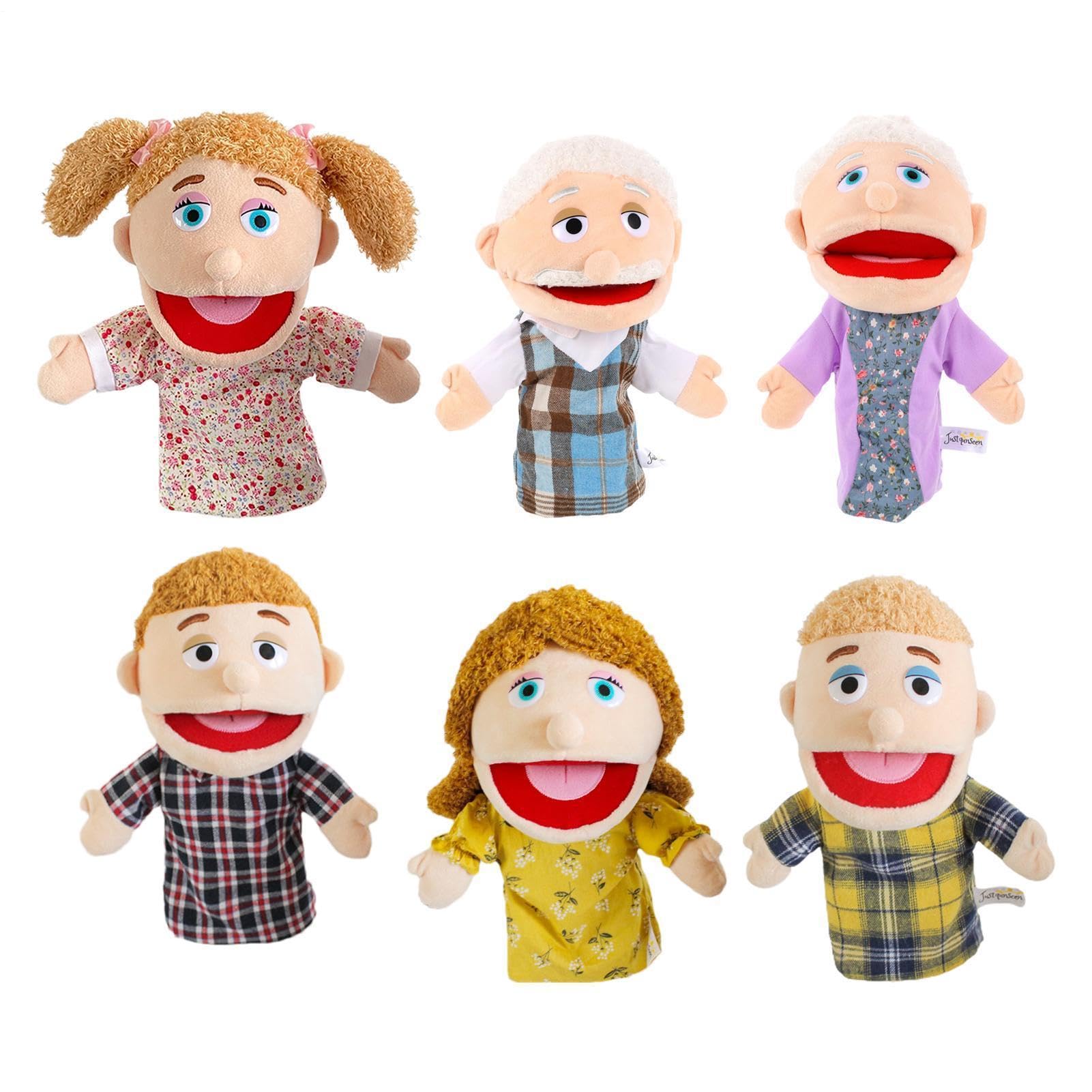 Burattini a mano per bambini - Bocca mobile, nonna marionetta morbida | materiale peluche realistico, rivestimento interno imbottito | Strumento di narrazione i primi educatori e insegnanti della s
