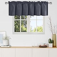 Vista 37 de DWCN Cenefa burdeos para ventanas, cenefa de cocina, cenefa de cortina de Navidad, cortinas de ventana de sótano, 1 panel, 42 x 18 pulgadas