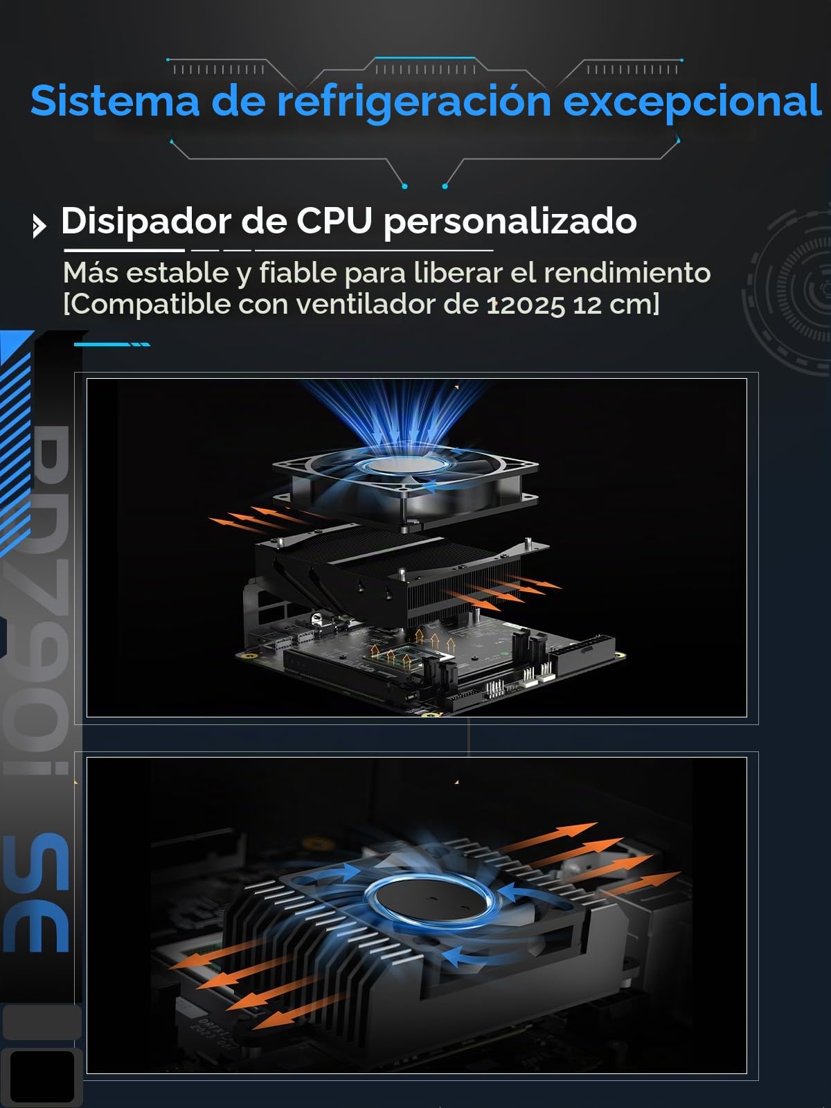 MINISFORUM BD775i SE - Placa base AMD Ryzen 7 7745HX Barebone Gaming PC, HDMI+DP+USB-C, triple salida de video, 2 ranuras DDR5 SODIMM Mini PC, 2.5G RJ45, gráficos Radeon 610M