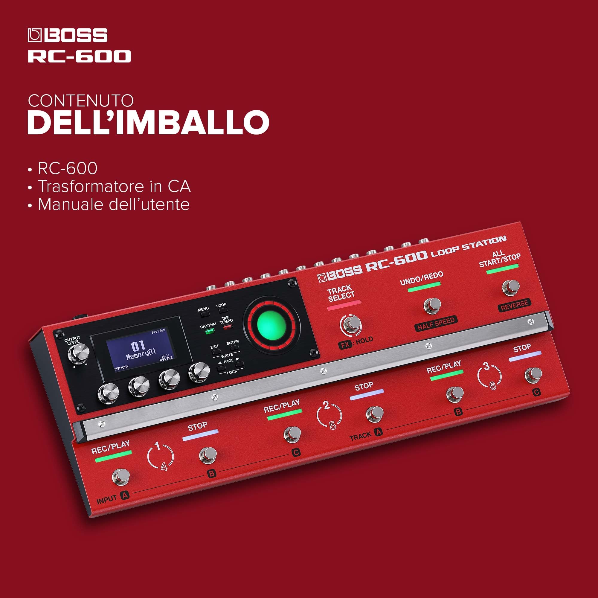 BOSS RC-600 Loop Station da pavimento per gli artisti del looping | Caratteristiche avanzate e funzioni personalizzabili | Qualità sonora di nuova generazione | Vaste opzioni di effetti integrati