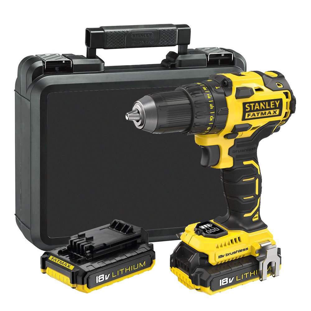 STANLEY FATMAX FMC607D2-QW - Taladro atornillador Brushless 18V con 2  baterías de litio 2.0Ah y maletín : Amazon.es: Bricolaje y herramientas