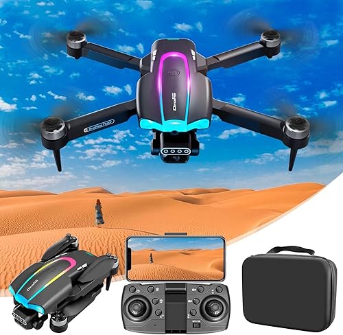 Dron motor sin escobillas con cámara 1080P para principiantes, cuadricóptero a control remoto plegable con modo sin cabeza, sígueme, retención de