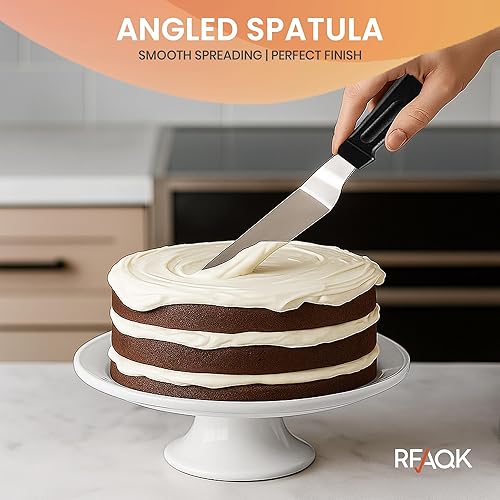 Miniatura 2 de RFAQK Molde desmontable antiadherente de 9 pulgadas  Molde de resorte para tarta de queso con parte inferior extraíble, espátula de glaseado