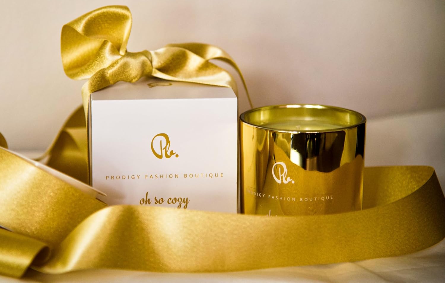 Oh So Cozy Gold Luxury Soy Candle – Hand-Poured Natural Soy Wax, 9oz, 70+ Hour Burn – Sweet Warm Aromatherapy Scent, Highly Scented Home Decor Gift, Eco-Friendly, Made in USA by PB