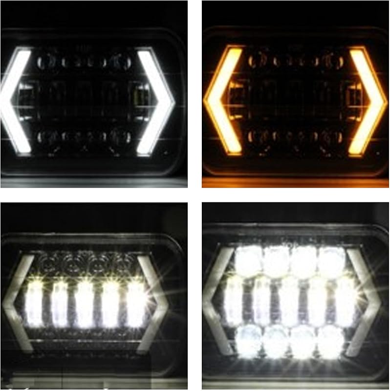 Akozon 300W LED Első Fényszóró - 7 Hüvelykes Négyzet Alakú Vízálló Autólámpa Cherokee XJ, MR2, Celica és 240SX Modellekhez