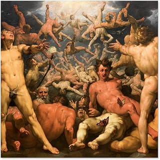 Van Haarlem Fall Titans Titanomachia Greek Myth Painting Premium Wall Art Canvas Print 24X24 Inch