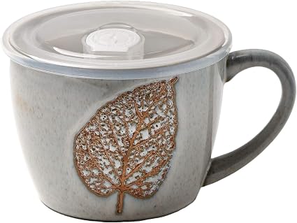 tag Wax Resist Leaf Soup Mug
