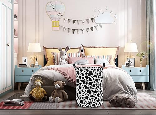 Miniatura 9 de NTAOHAMPER - Cesta de lavandería redonda de algodón y lino, cesta de almacenamiento plegable con asas para el hogar, oficina, cesta de regalo,