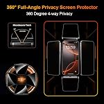 OneFish 2 Pack Privacy Screen Protector for iPhone 16 Pro - 4-Way 360° Anti-Spy Tempered Glass, 9H Hardness, 3D Curved Edges, Case-Friendly & Easy Installation