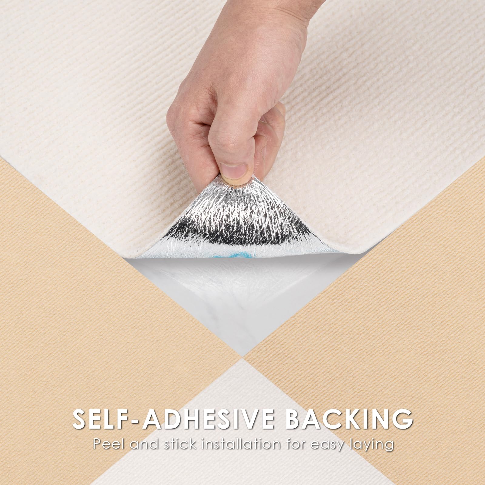 Self Adhesive Carpet Floor Tiles Anti-Slip, Easy To Peel And Stick Squares Carpet Tile 12 Tiles 12 Sq Ft - View #9