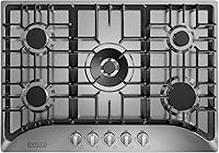 Empava 30 Inch Gas Cooktop with 5 World Class Made in Italy SABAF Burners, LPG/NG Convertible, Ideal RV Top Stoves for Kitchen, Stainless Steel