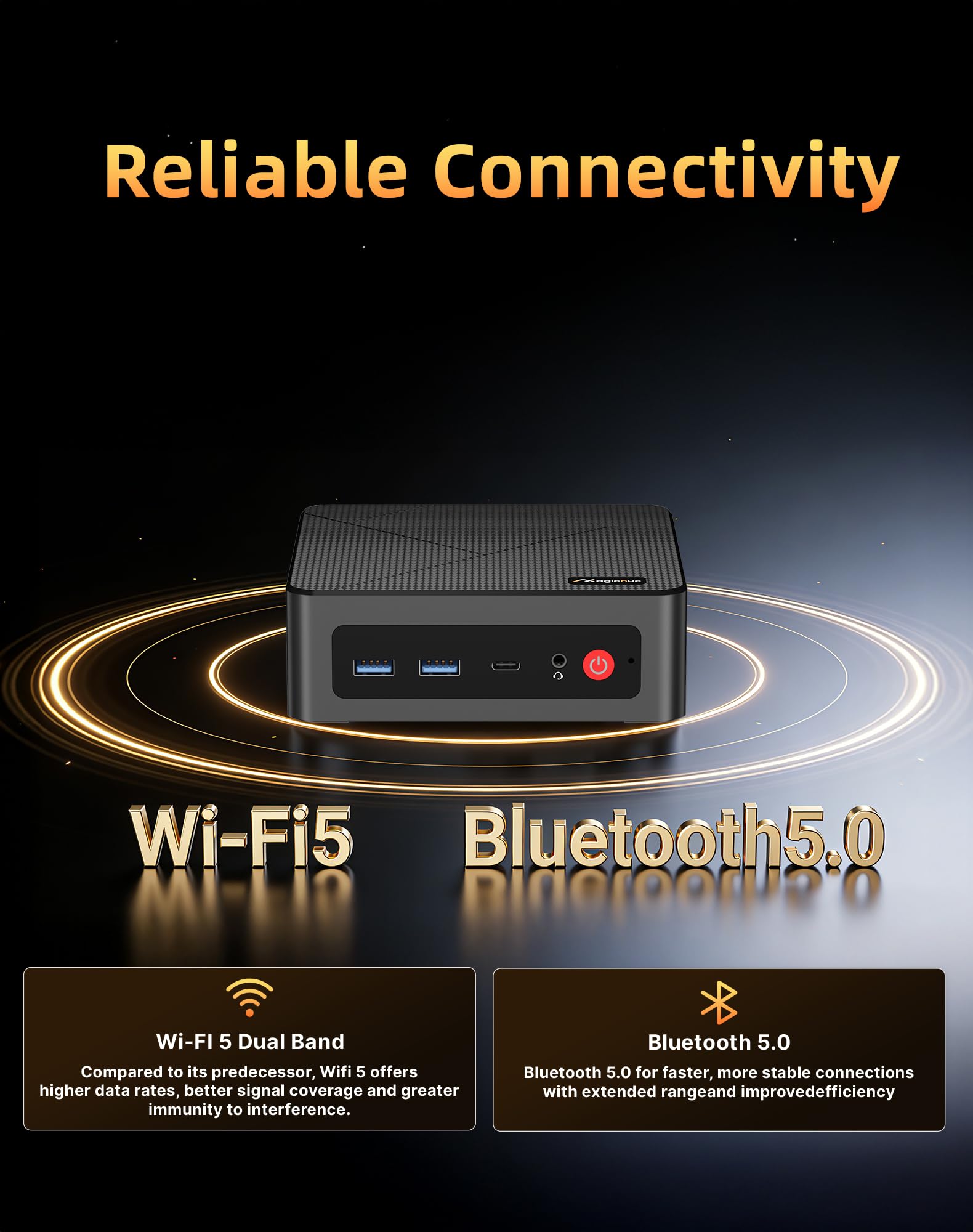 AS1 Plus Mini PC para Oficina en Casa, Ryzen 5 3501U (hasta 3,7 GHz), 8 GB RAM DDR4, SSD M.2 2280 256 GB, HDMI/DP/USB-C, Triple Pantalla 4K, Doble LAN, Wi-Fi 5/BT 5.0, Mini PC de Sobremesa