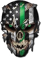 Vista 15 de Calcomanía de calavera – Calcomanías de calavera prémium para camiones y automóviles – Calcomanías de bandera estadounidense con calavera roja