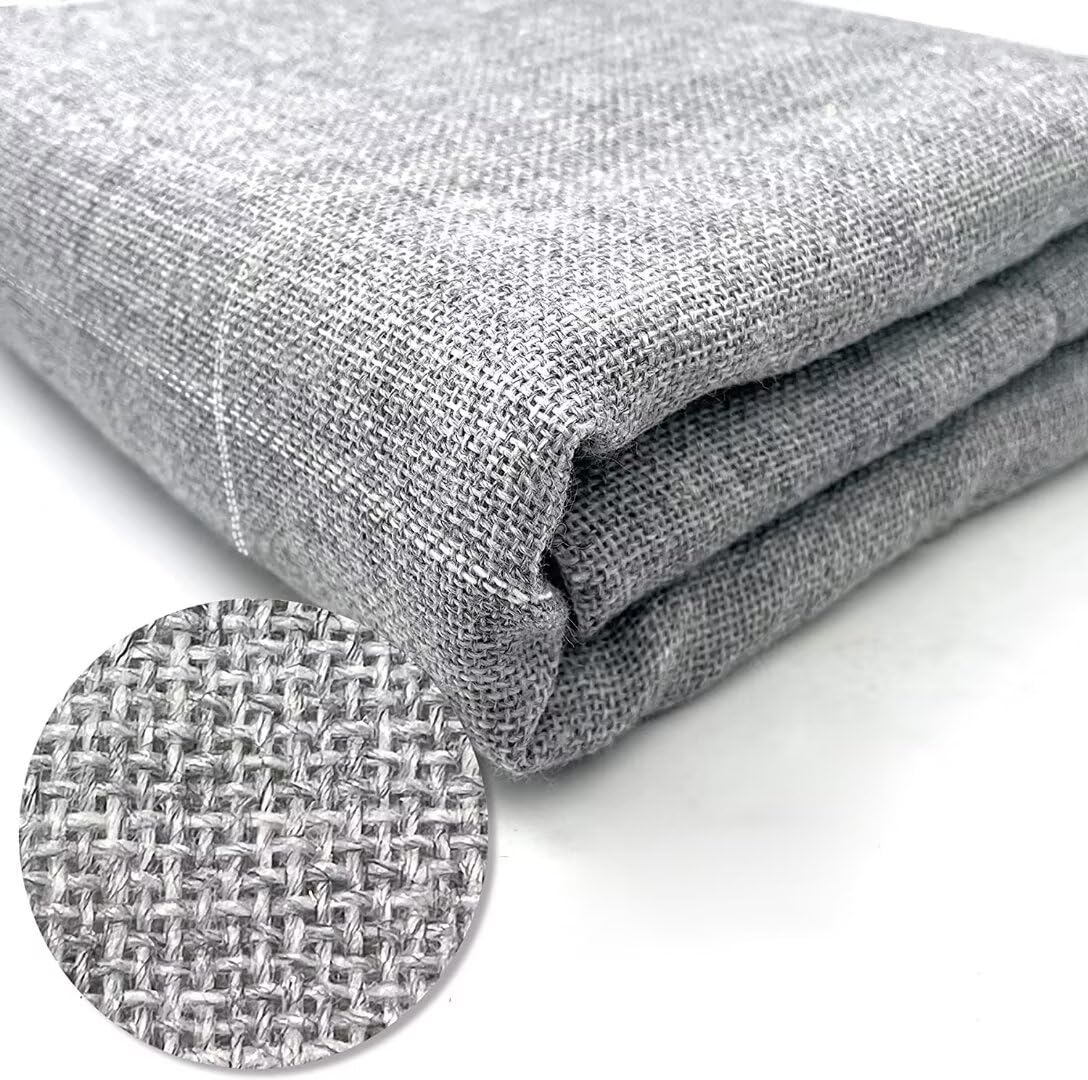 Tela para Respaldo de Alfombra, Tela para Bordado Hecho a Mano, Tela Mixta de algodón y poliéster (Gris Blanco, 200 x 600 cm)
