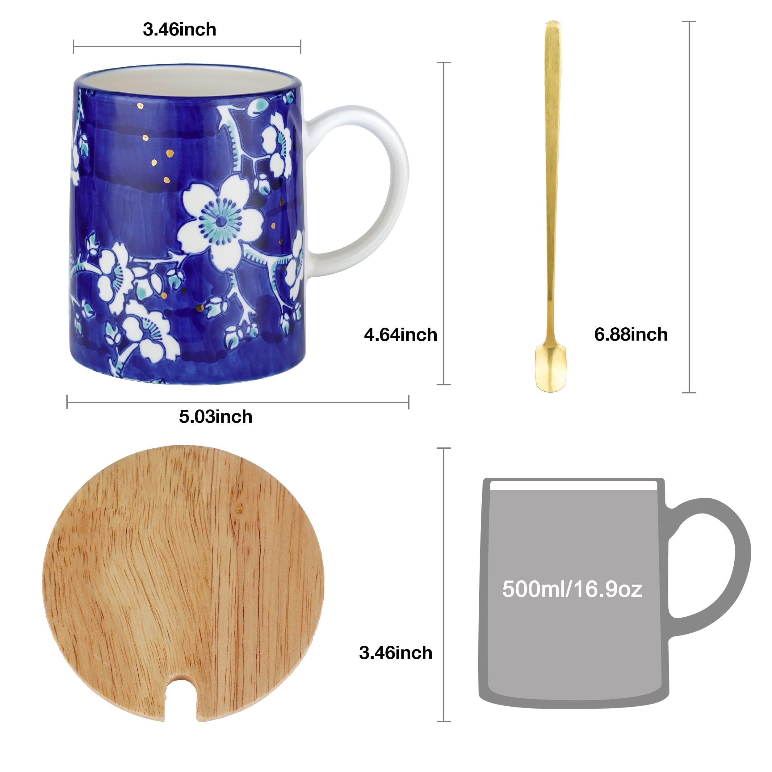 Amazon.com: TERESA'S TEASET Juego de tazas de café de cerámica con