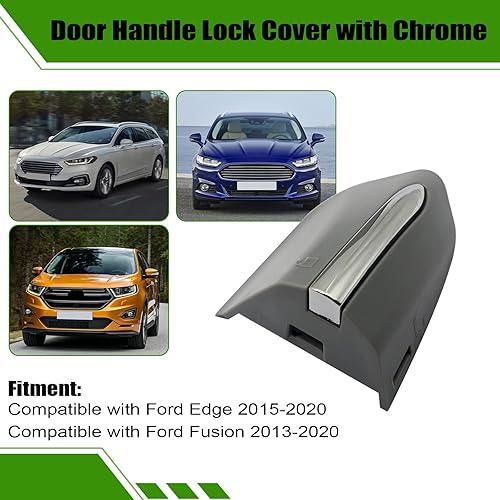 Miniatura 6 de SecosAutoparts Cubierta de bloqueo de manija de puerta exterior para conductor delantero con cromo, compatible con Ford Edge 2015-2020 Fusion