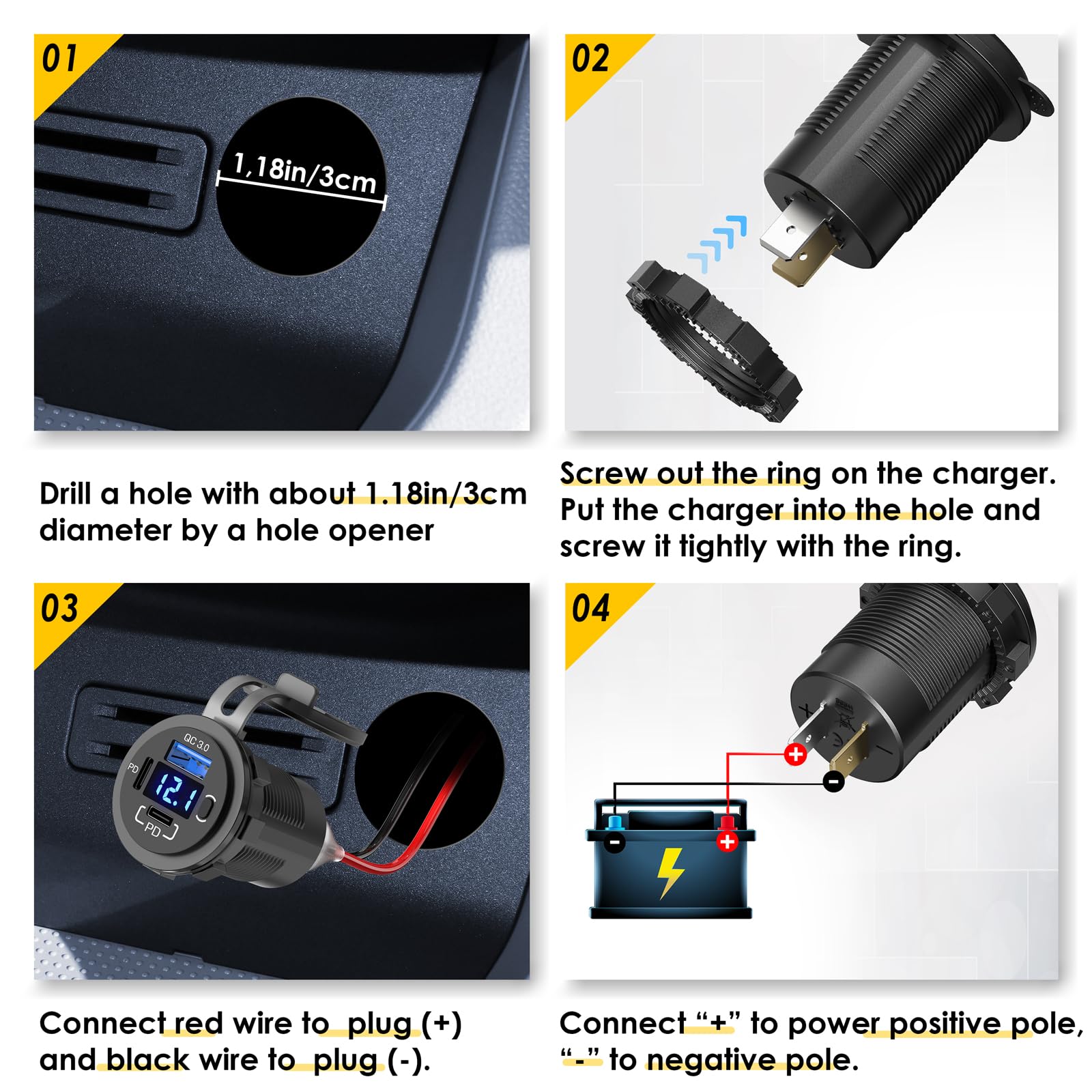 Enchufe de cargador USB de 12 V