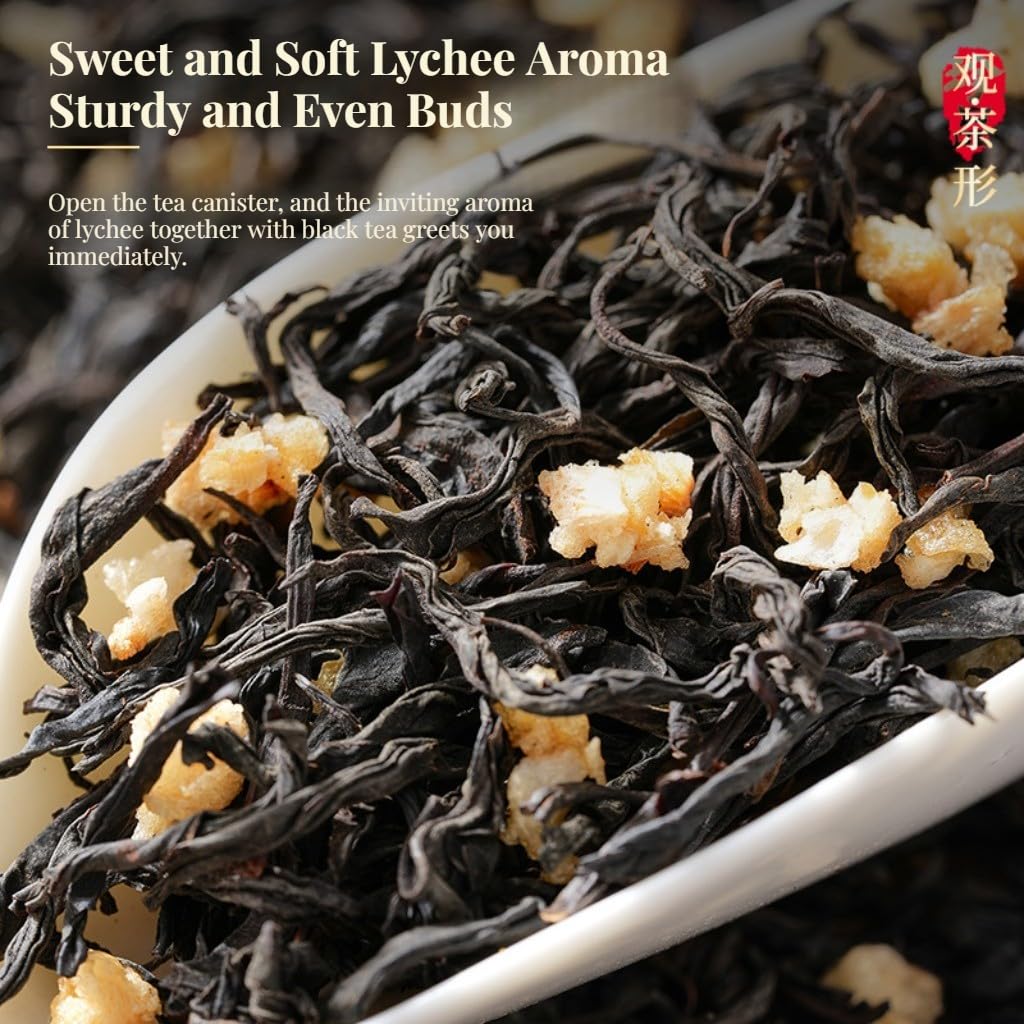 Tè Nero Al Litchi Di Grado 1 | Tè Nero Cinese, Aroma Ricco, Gusto Fruttato 250g * 2/17,64oz | Regalo Di Tè in Foglie Sciolte