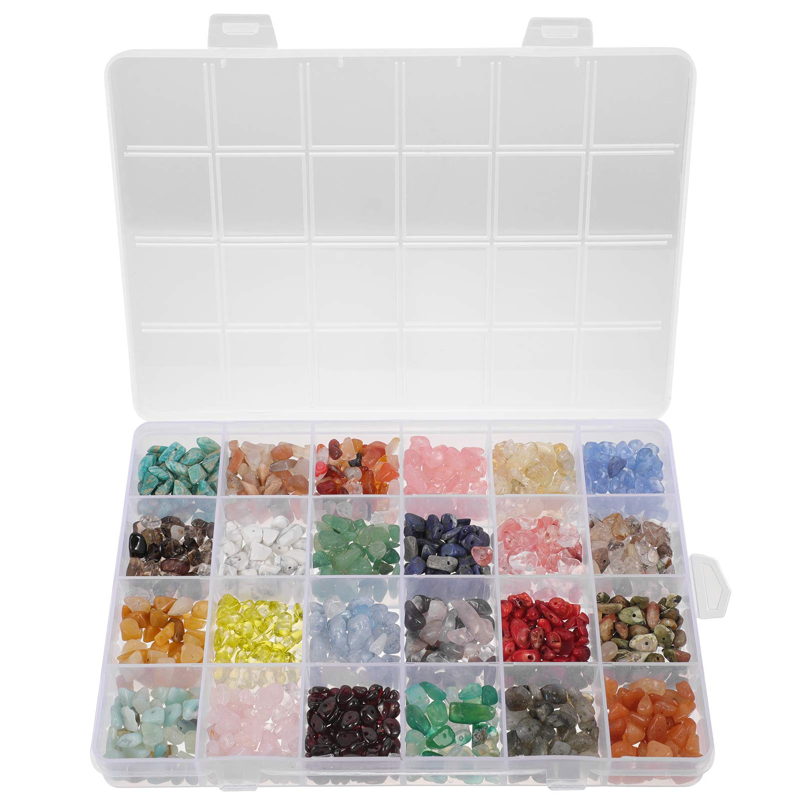 Healifty1 Box Stone Beads Irregular Chips Stone Beads Natural Gemstone Beads Natural Chip Stone Beads with Box for Jewelry Making DIY Crafts