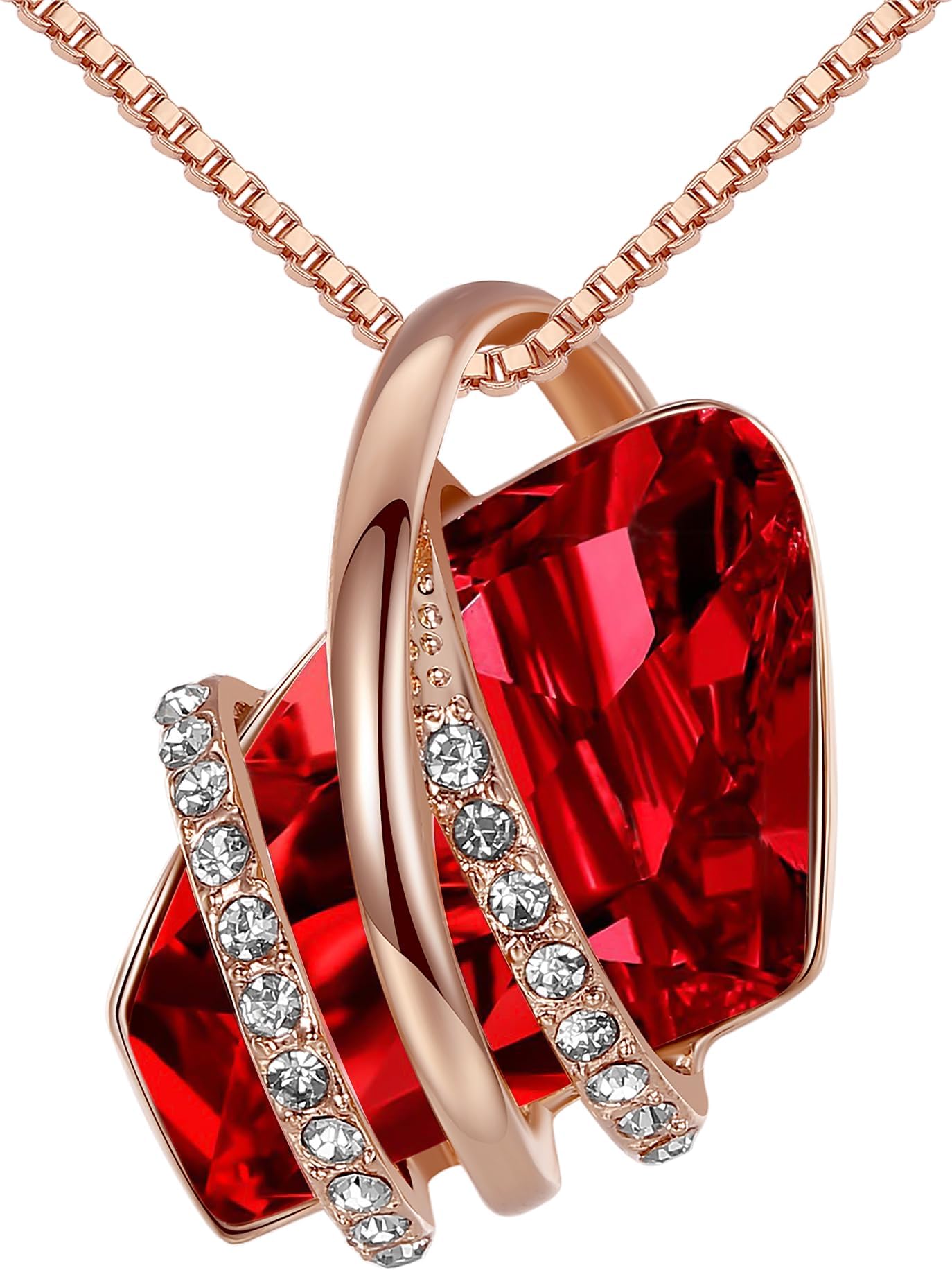 Wishing Stone Women's Necklace, Necklaces for Women with Birthstone Crystals, Jewellery for Women with Gift Box, Allergy-Free Birthstone Chain Ladies, Pendant Silver Tone or Rose Gold