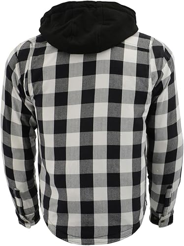 Miniatura 5 de Chaqueta de franela a cuadros para hombre, ligera, impermeable, color negro, blanco y gris