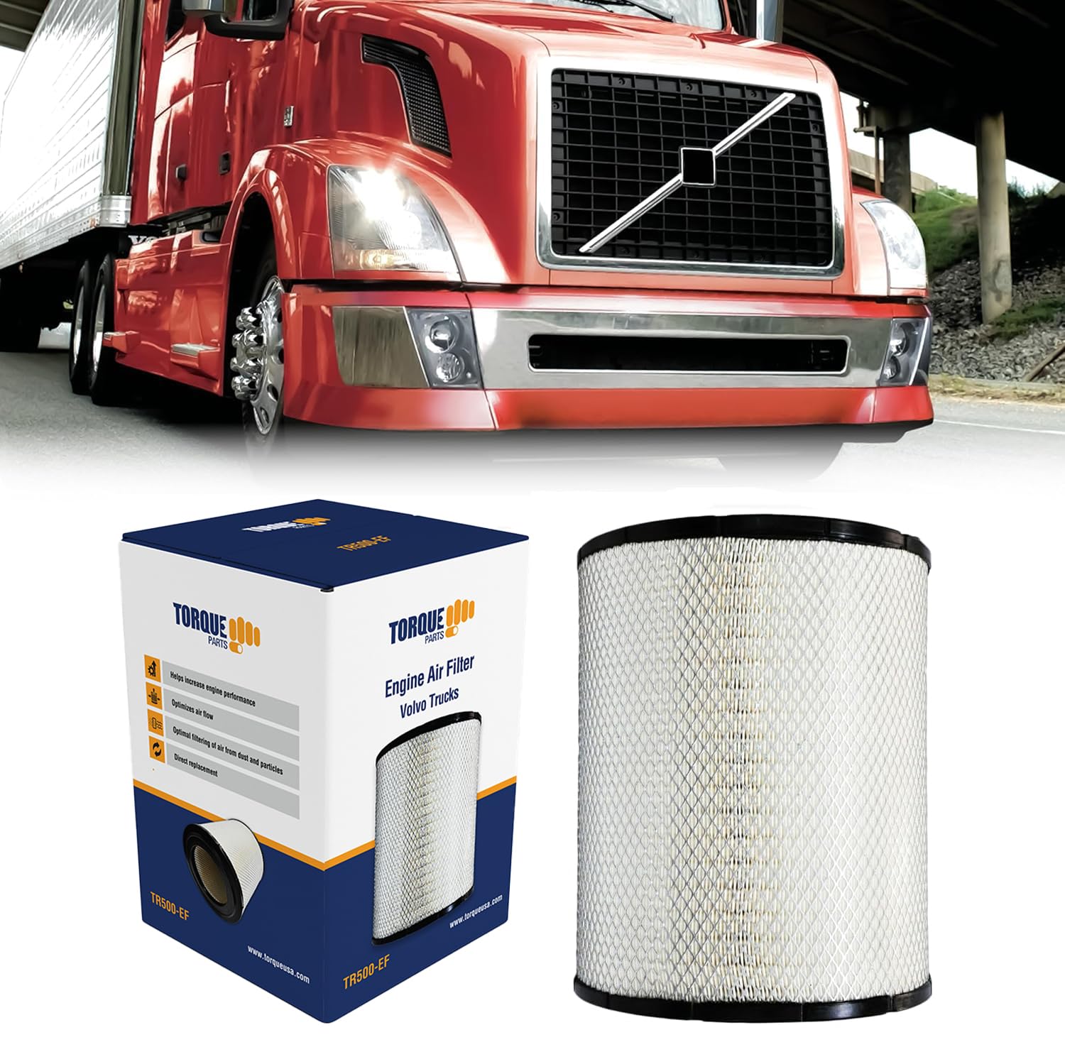 Amazon.com: TORQUE 8076195 Engine Air Filter Compatible with 1998
