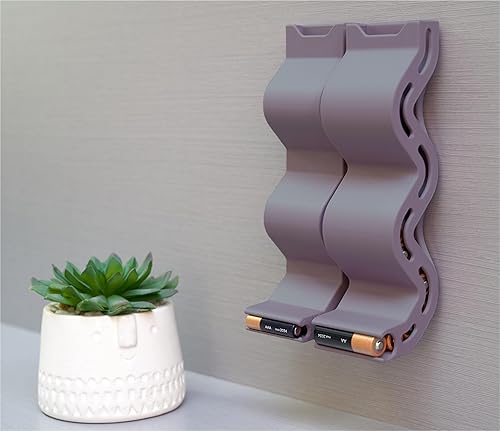 Miniatura 5 de Protect Your Power - Combo de conducto de batería AA y AAA, organizador de batería de montaje en pareddispensador de batería - Morado (paquete