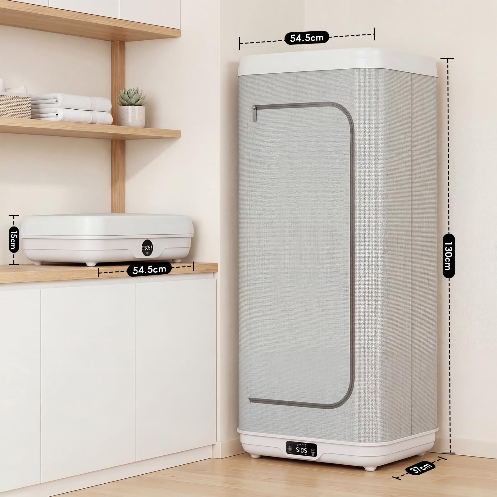 Tragbarer Wäschetrockner,Faltbarer Elektrischer Wäschetrockner,1000W Doppelschicht-Wäschetrockner mit LED-Anzeige,Timer und Fernbedienung,geeignet für Wohnmobile,Wohnungen,Reisen und Camping