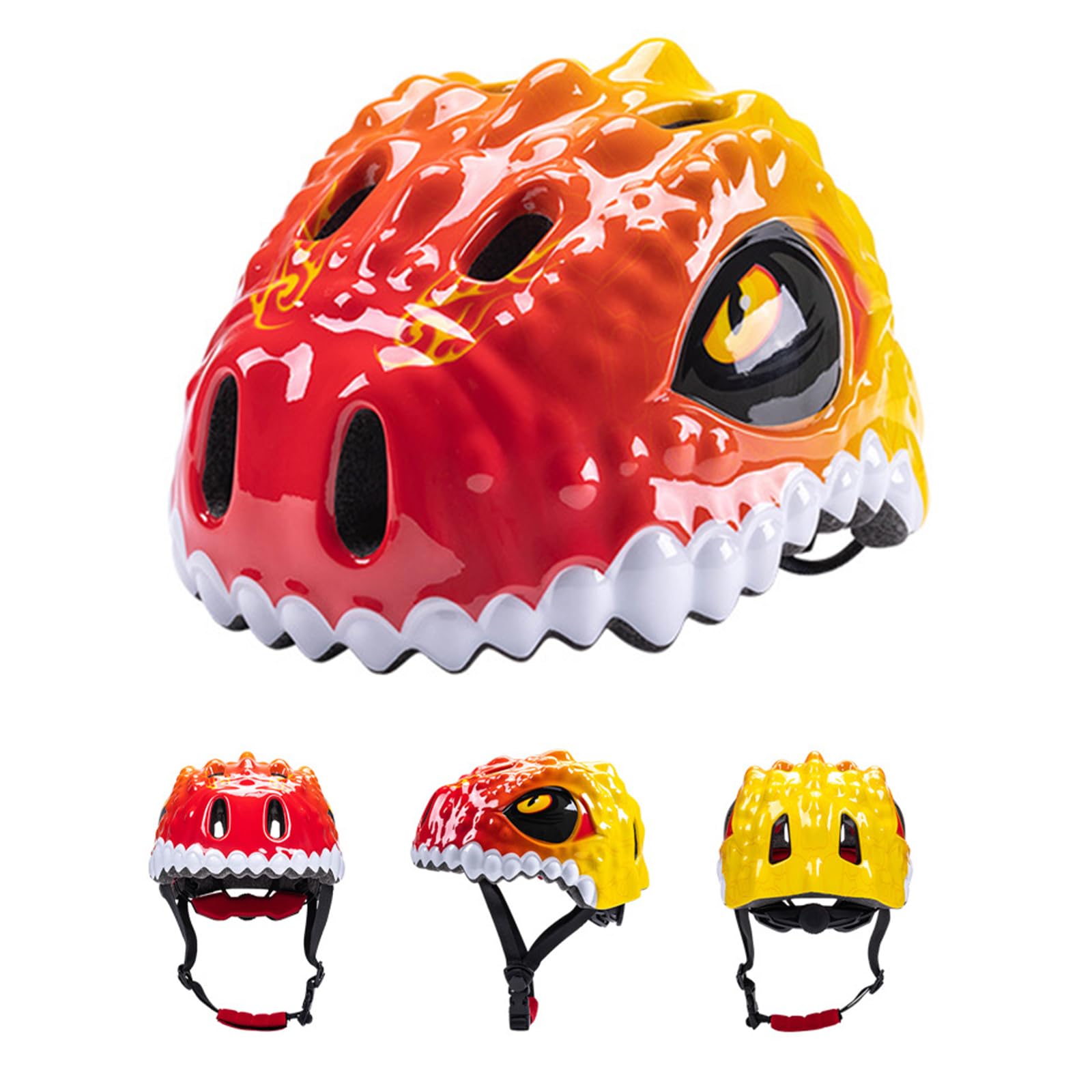 Aomiun Kids Helmet, Dinosaur Helmet Adjustable Breathable Skating Helmet for Boys and Girls 51-54CM