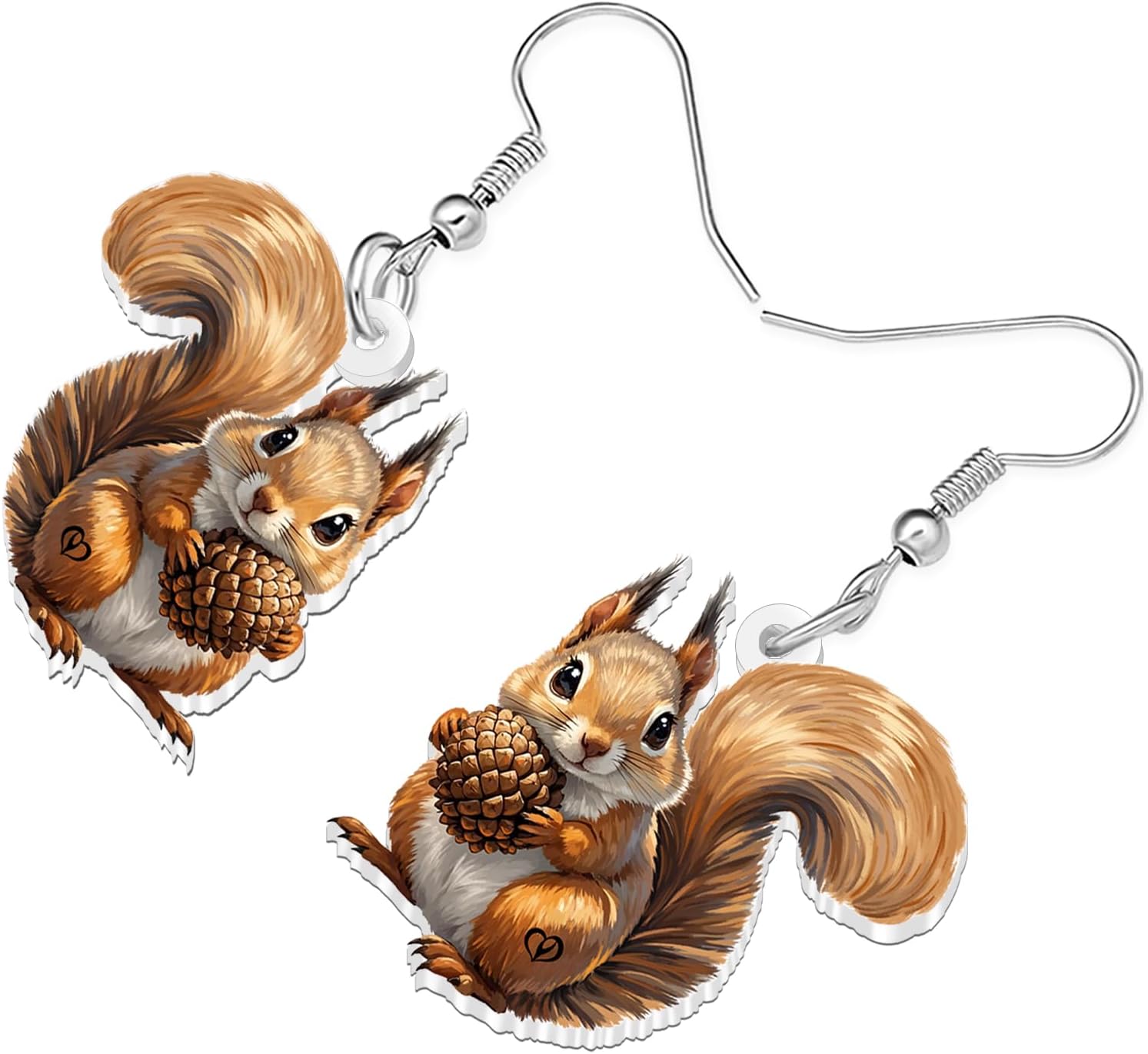 DOWAY Cute Squirrel Earrings Acrylic Charms,Funky Jewelry Weird Christmas Dangle Earrings Silly Squirrel Gifts for Women Nature Animals Lovers - Image 3