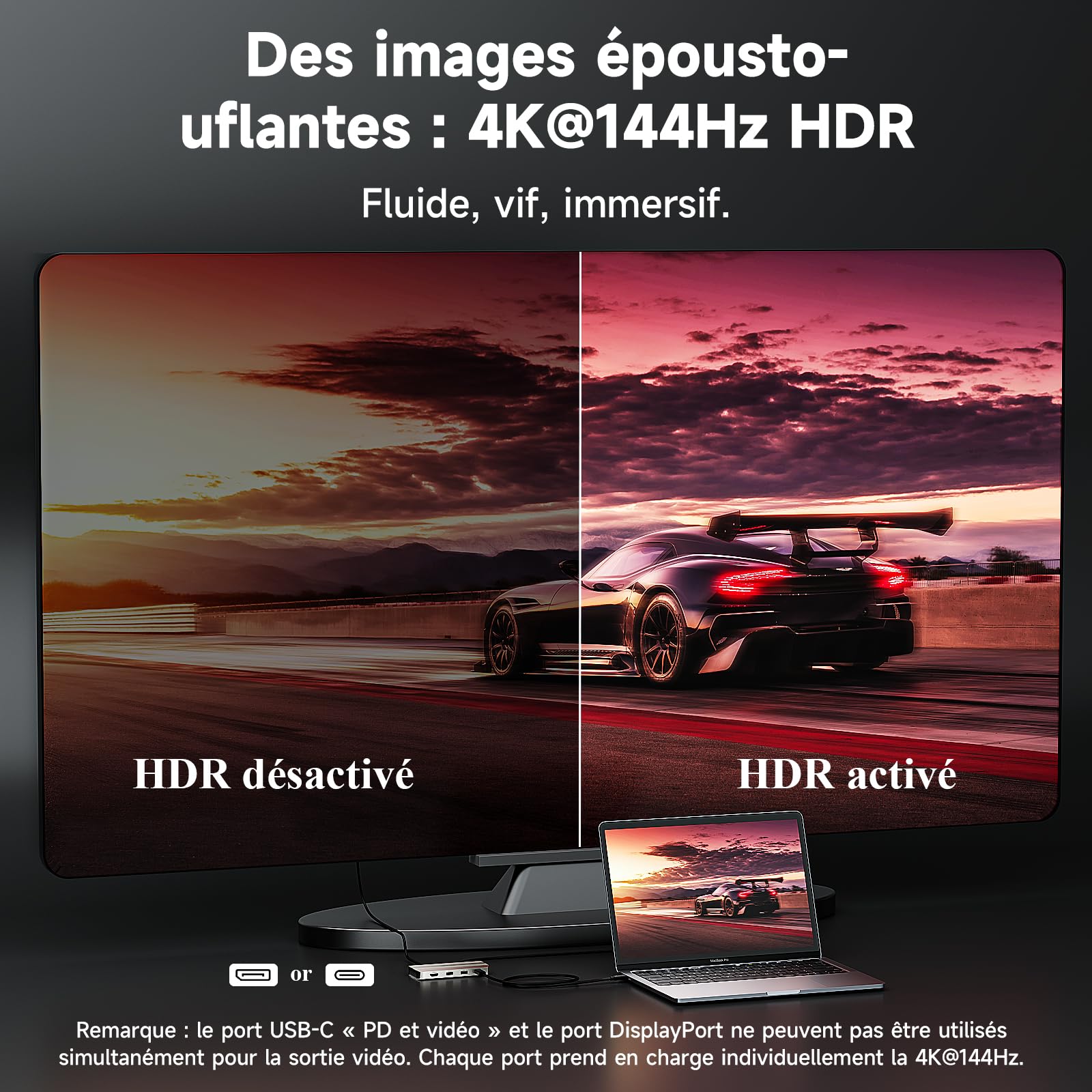 WAVLINK Carte de capture HDMI 4k pour streaming et écran 4k @ 144Hz, 100 W PD, compatible PS5/Xbox/Switch, OBS, Windows/Mac