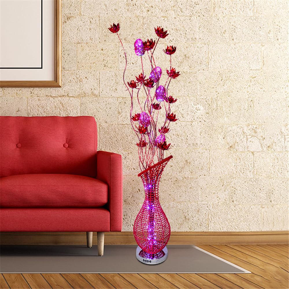 Lámpara de pie de flores nórdicas para iluminar rincones oscuros con estilo LED 7
