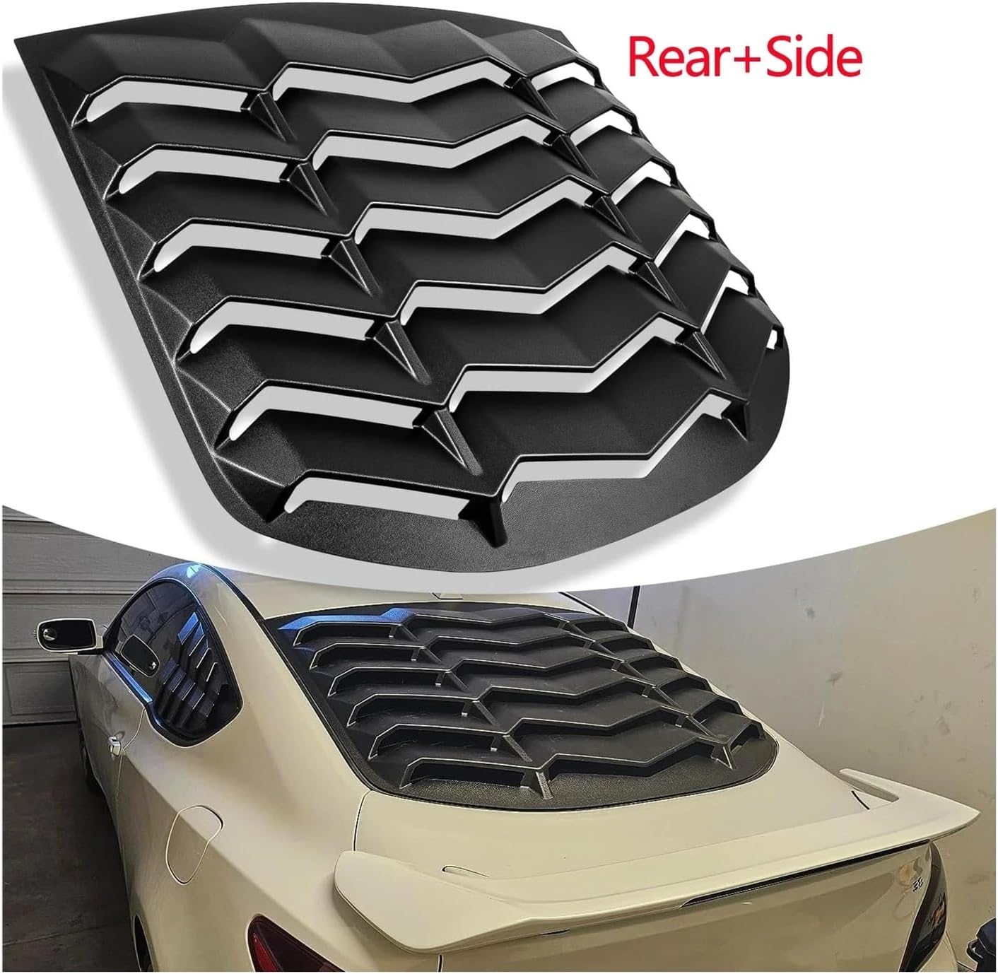 Rear Window Louver Compatible For Hyundai Genesis Coupe 2010-2016 Windshield Sun Shade Cover In GT Lambo Style Custom Fit All Weather ABS