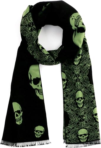 Landisun Women Scarf Men Scarf Skull Shawl Unisex Soft Long Elegant Classical Tassels