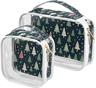 2Pcs Christmas Tree Xmas Cosmetic Bags,Clear ...