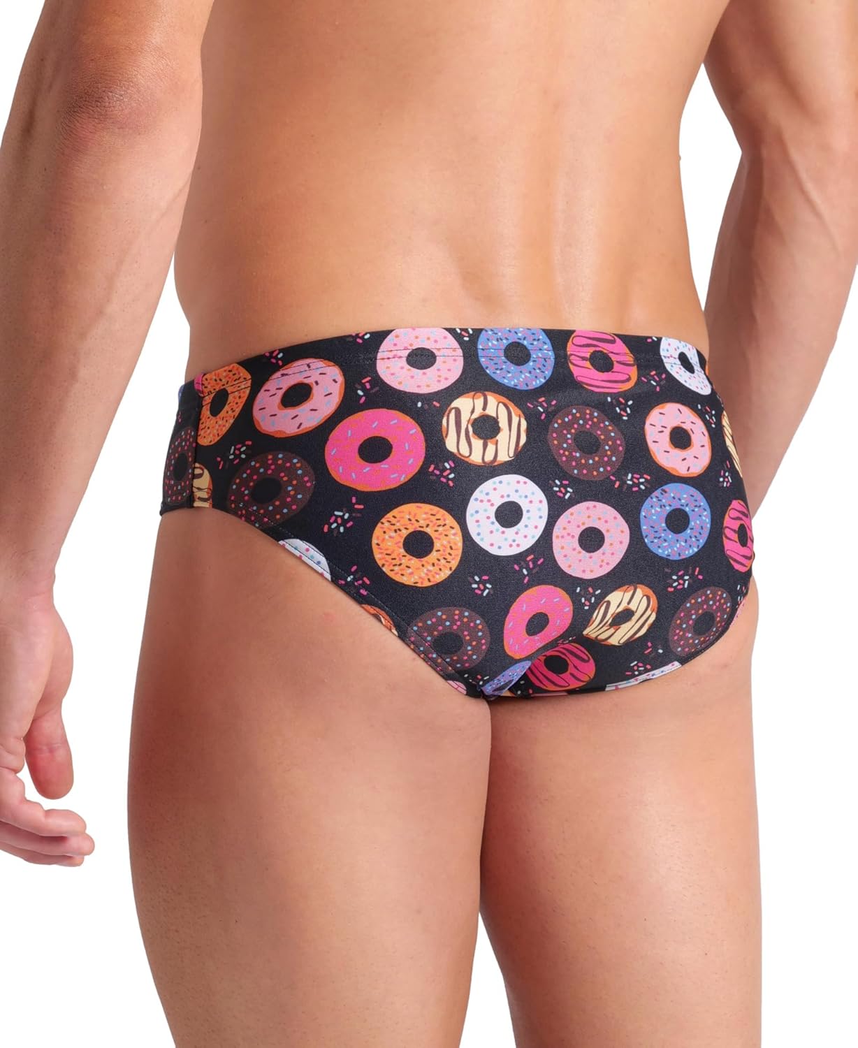 Arena Mens Arena Performance Men's Funny Prints Collection Donuts Swim Briefs Athletic Swimsuit