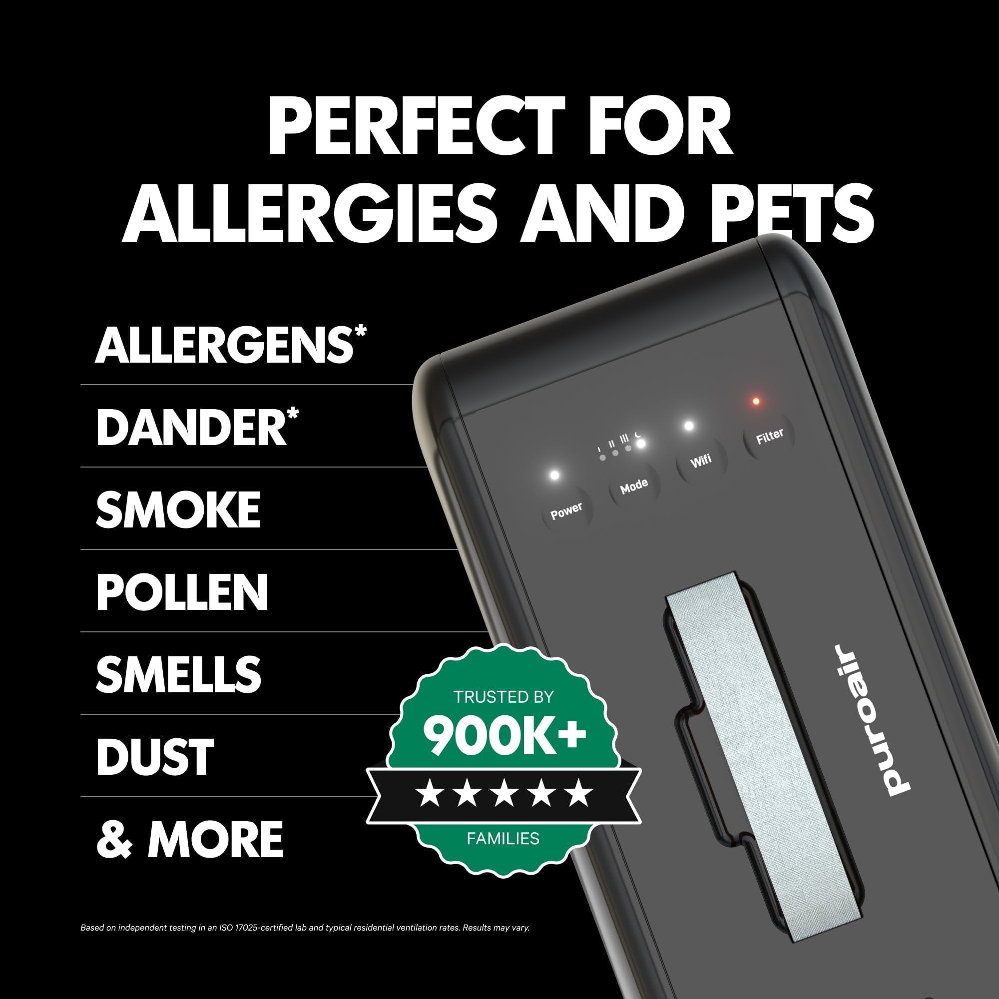 PuroAir PuroAir Air Purifier 100i Smart HEPA Air Purifiers for Home Pets - Portable Small Air Purifier Filters up to 550 Ft² of Pollutants, Smoke, Pollen, Dust - Room Air Purifiers for Bedroom, Baby, Office in use