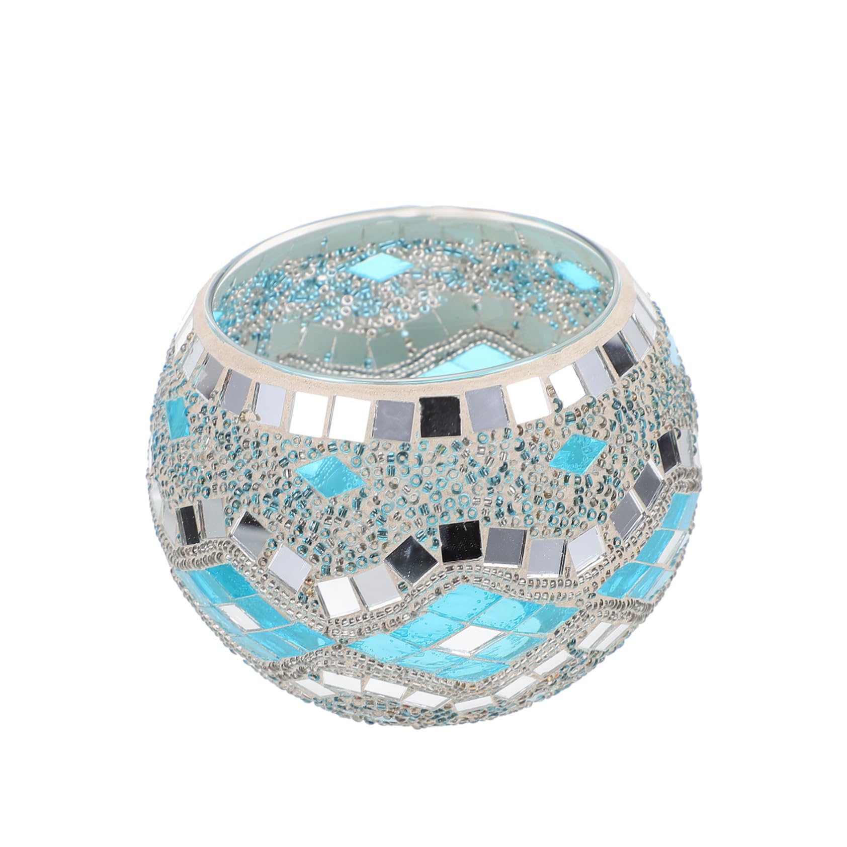 Cabilock Mosaic Candle Holder Hollow Candleholder Home Decor Candle Stand Scented Candle Holder Votive Candle Holders Mosaic Lantern Candle Holders Ceramic Lotus Decorations Glass Romantic