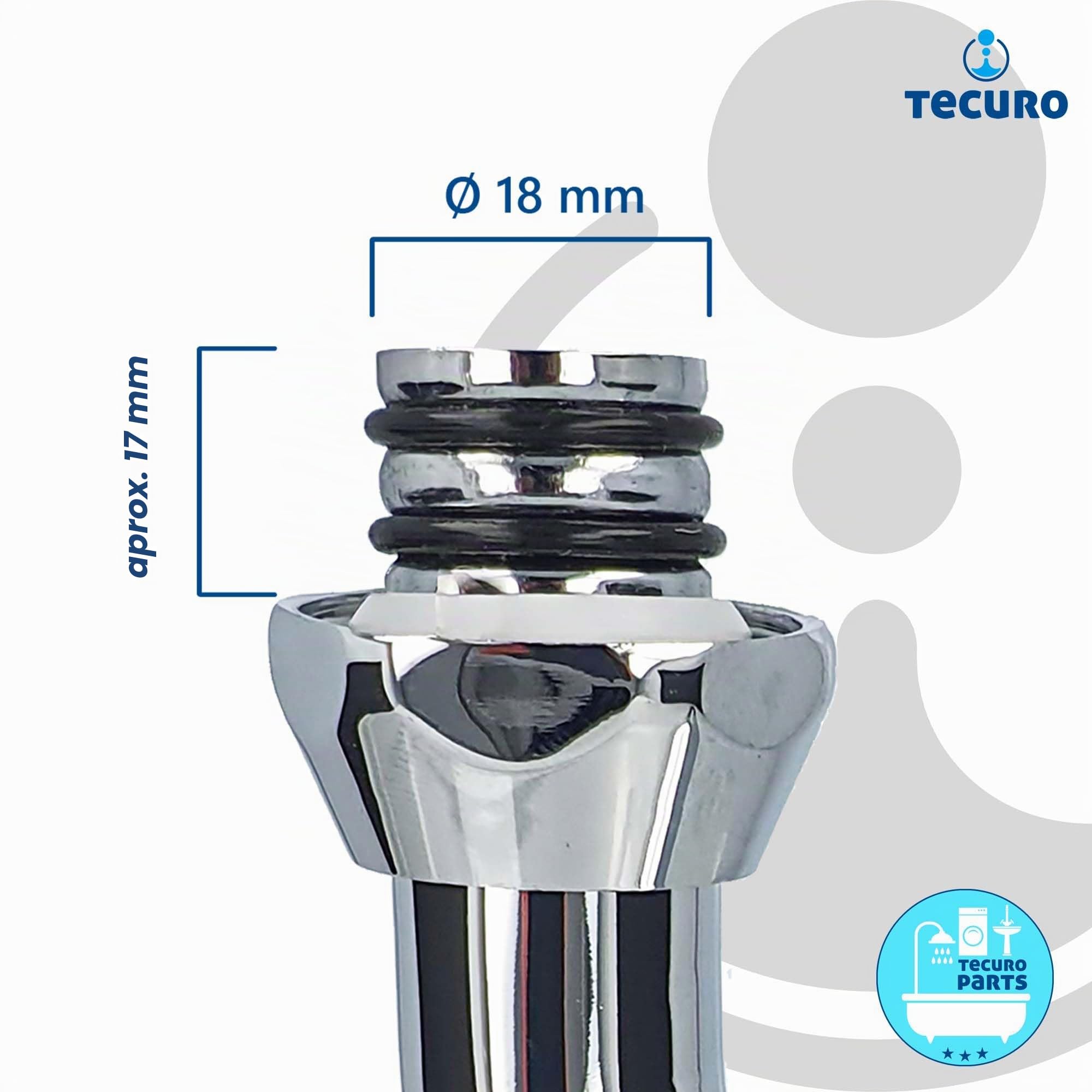 tecuro Caño universal HU para grifos de pie y pared, 130 mm de longitud, con boquilla mezcladora M22 de acero inoxidable cromado