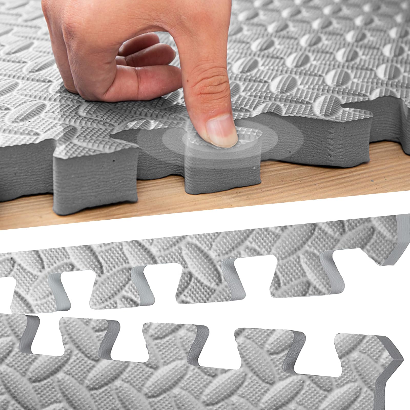 Alfombra Puzzle Bebe 20 Piezas, Tapete Puzzle, Colchoneta Bebé Suelo, Alfombra Gateo PE Espuma, Alfombrillas para Puzzles Suave y Seguro, Antideslizante y Resistente al Desgaste 30 * 30 * 1cm