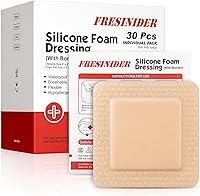 Vista 14 de FRESINIDER Paquete de 5 apósitos de espuma de silicona para heridas de 4" x 8" - Vendajes adhesivos impermeables con bordes - Súper absorbentes