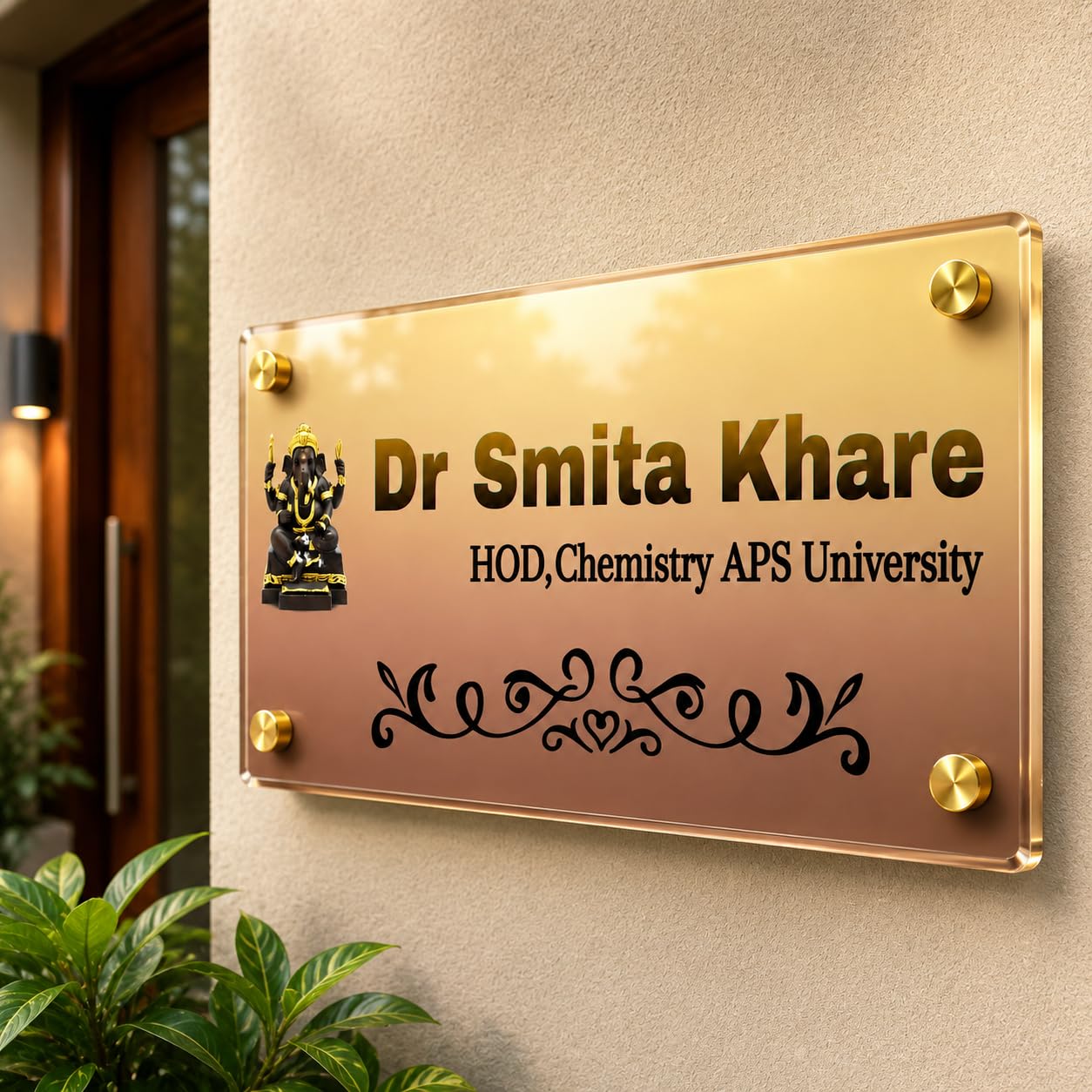 Customized Acrylic Wall Name Plate | 6x12 Inch | 5mm | Personalized Office Door Nameplate with Name and Designation | Room Nameplate for Doctor, Lawyer, CA, Consultant Engineer-image-1