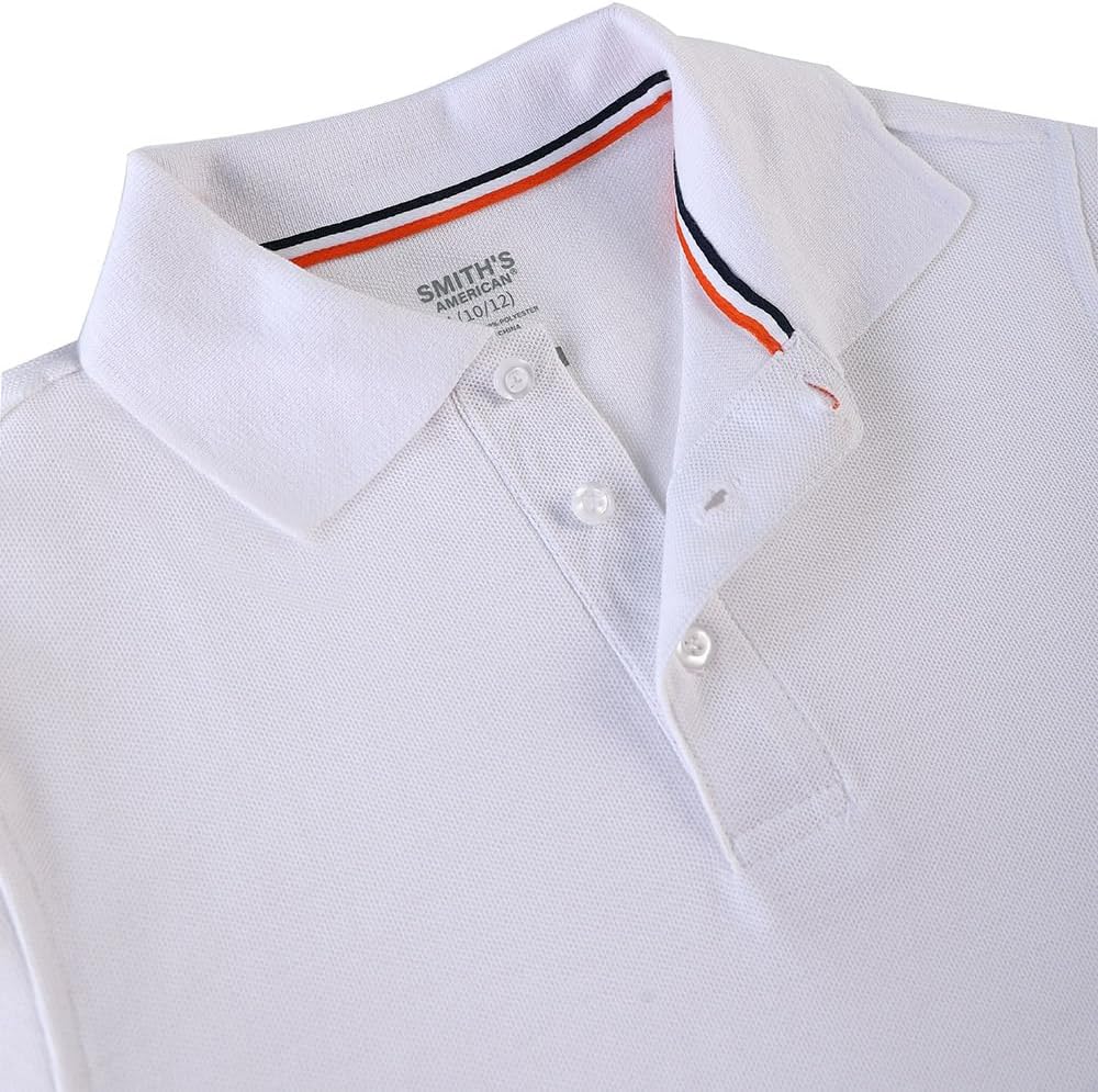 Smith's American Boys' L/S Polo Shirt - White, 3t
