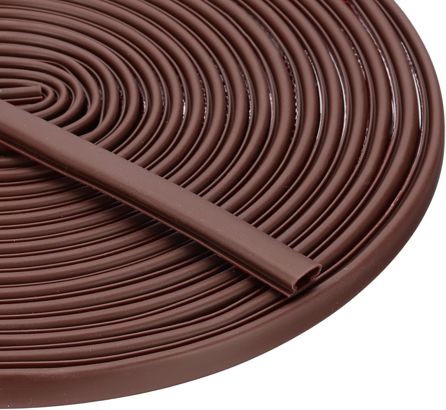 PATIKIL 23 Feet Rubber Weather Stripping Door Seal Strip, 2 Roll Self-Adhesive Door Insulation Weather Strip Soundproofing D Shape Seal for Frame Large Gap, Brown
