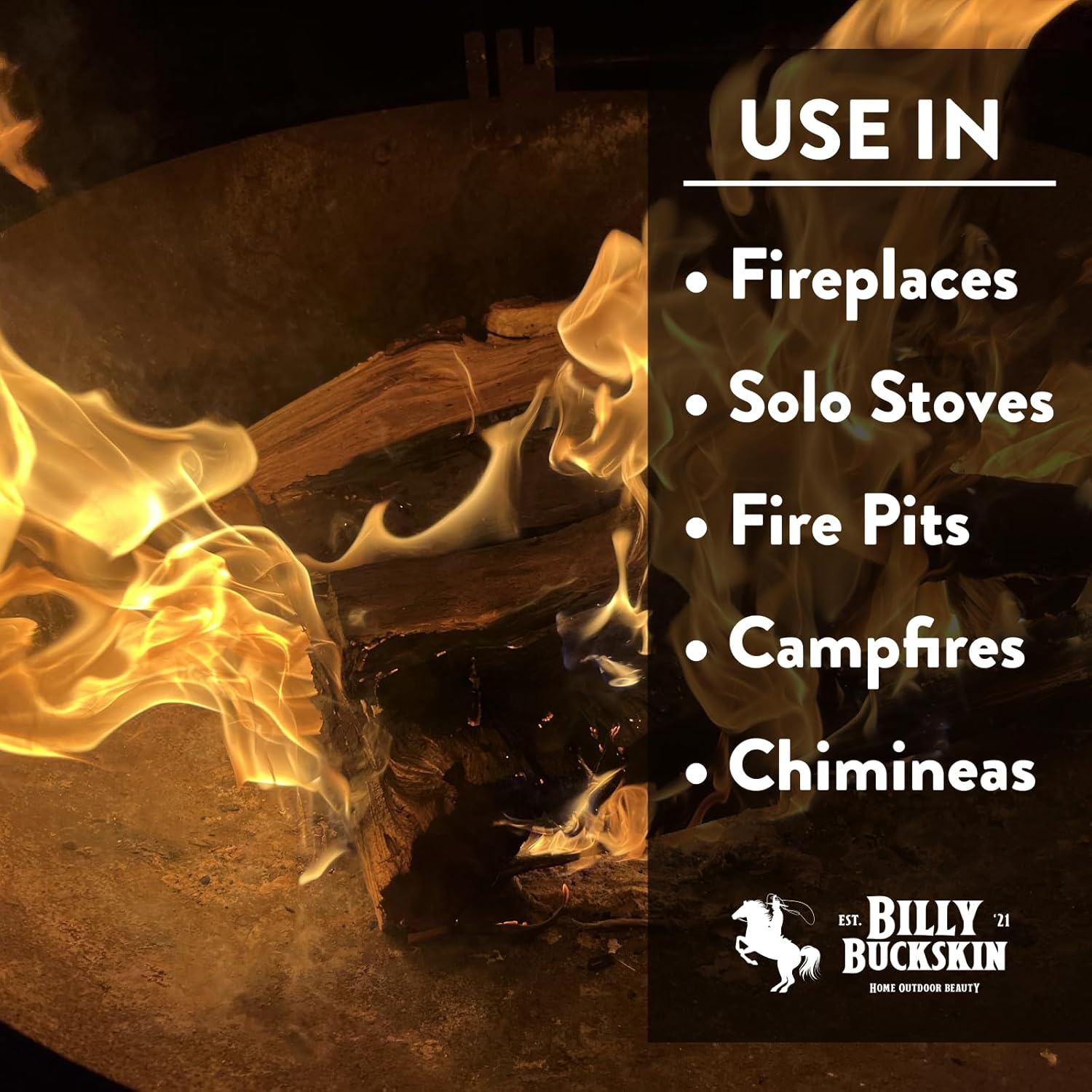 Billy Buckskin 18 LB Mesquite Firewood Bundle – Aromatic & Seasoned Wood Logs with Fatwood Starter Sticks for Fire Pit, Campfire, Fireplace, Wood Stoves and Outdoor Grilling