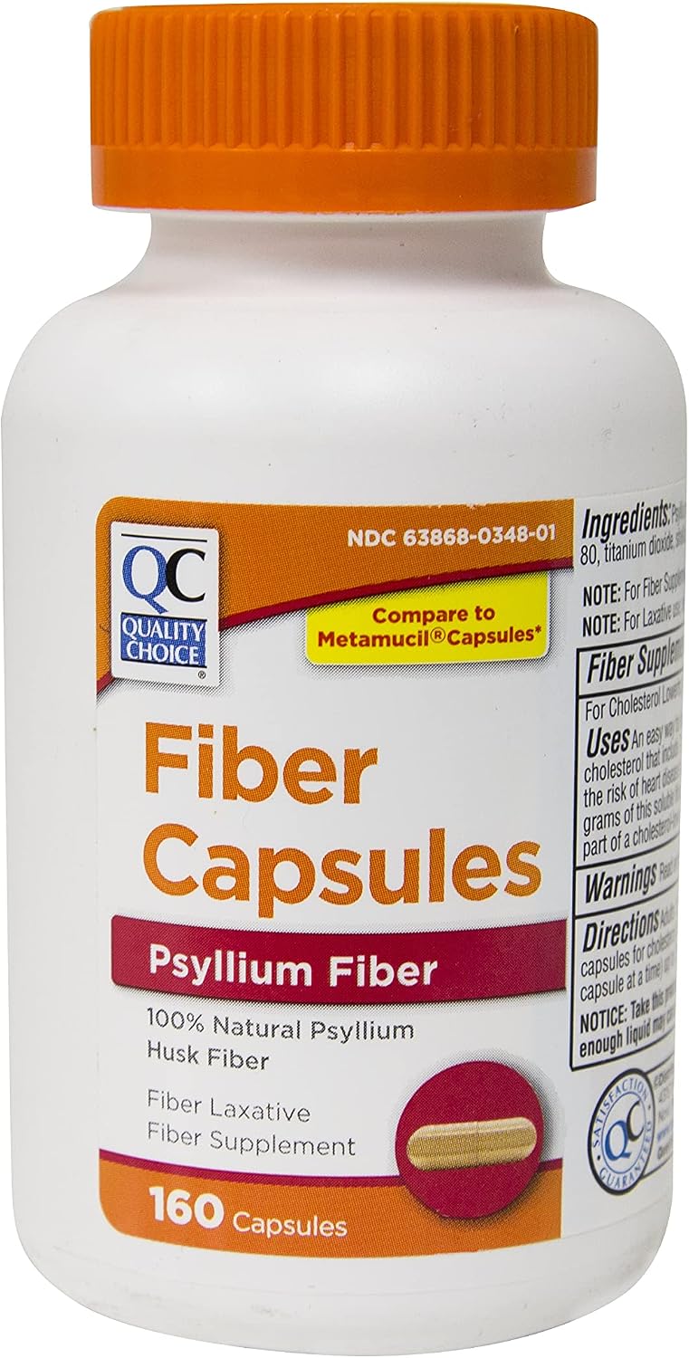 Quality Choice Daily Fiber Capsules for Regularity, 160 Count