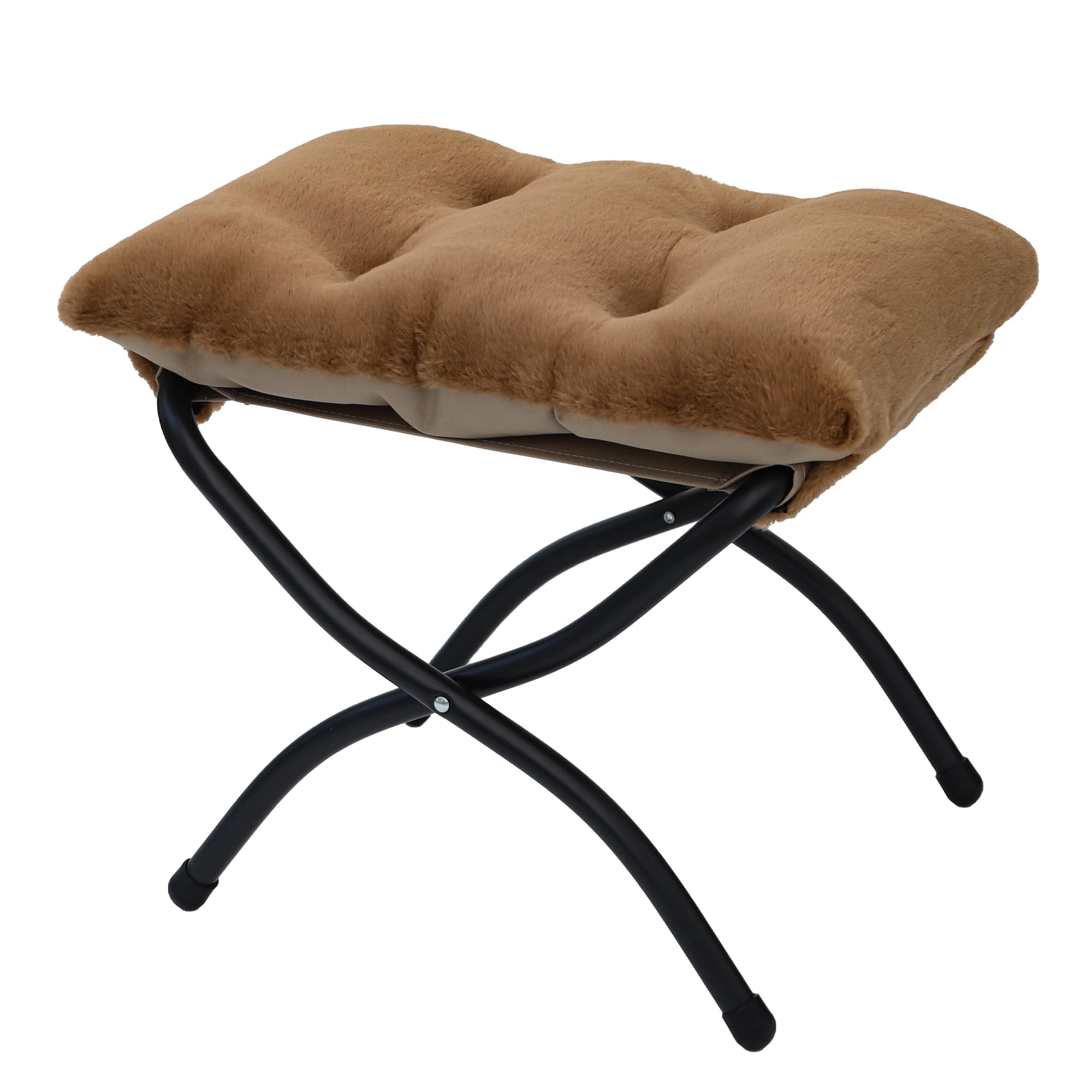 Mordchil EU 15"(H) Folding Ottoman, Foldable Footrest Stool, Portable Small Foot Stool for Couch, Collapsible Foot Rest Ottoman for Sofa, Accent Padded Ottomans for Living Room, Bedroom, Brown