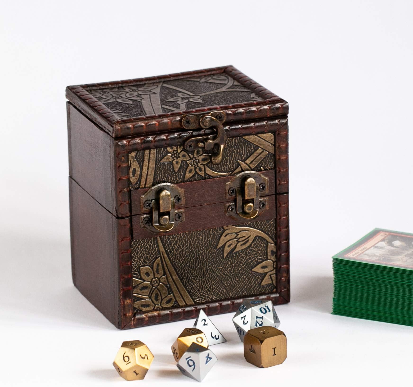 Elven Vault (Growth) Wood Deck Box for Storage of Trading Card Games TCG MTG Magic FaB YGO EDH Commander FaB PTCG Dice and Counters