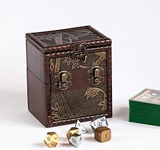 KakapopoTCG Elven Vault (Growth) Wood Deck and Counter Box Protector Sleeve Storage Trading Cards TCG MTG Magic FaB YGO EDH Commander Box FaB TCG PTCG Dice Box DnD Spell Box
