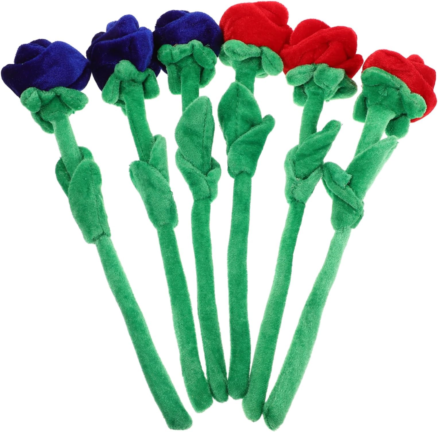 MOLUCKFU 6pcs Plush Faux Flowers Giant Stuffed Animal Roses Bouquet Stuffed Animals for for Fake Flowers Artificial Flowers Girl Short Plush